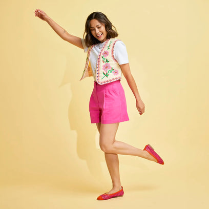 Brisa Women's Ballerinas Leather Fuxia