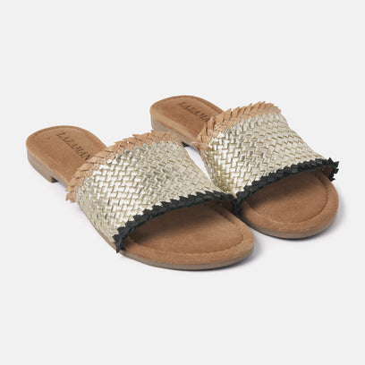 Women's Slippers 33.486 Gold Black