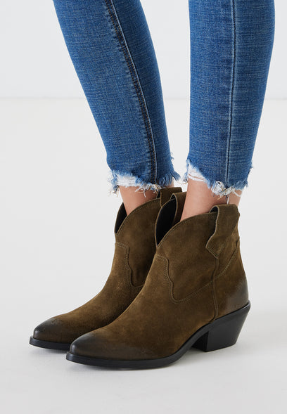 Gigi Women's Suede Ankle Boots Green