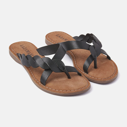 Ava Women's Leather Slippers Black