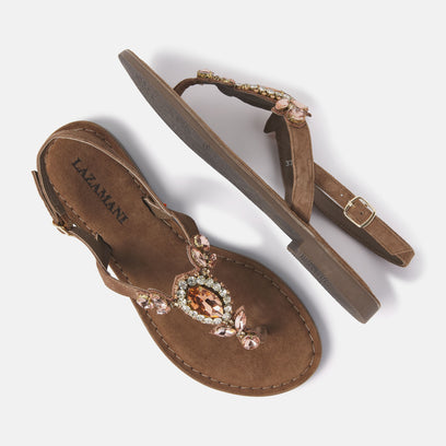 Naomi Women's Suede Sandals Taupe