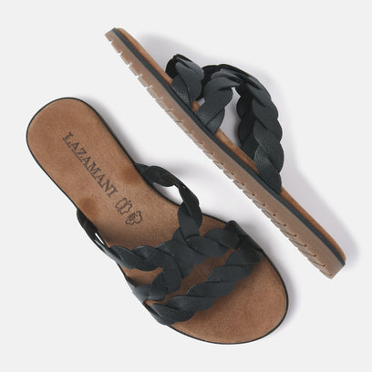 Eden Women's leather Slippers Black