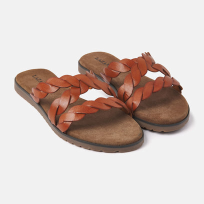 Eden Women's Leather Slippers Tan