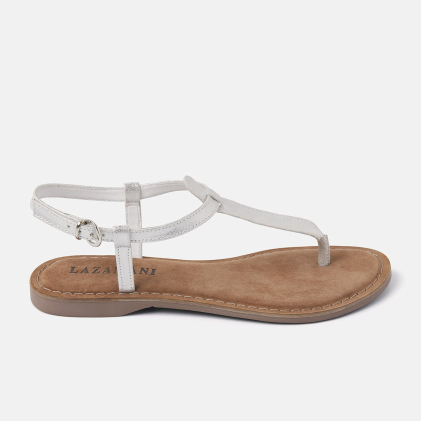 Clara Women's Leather Sandals Silver