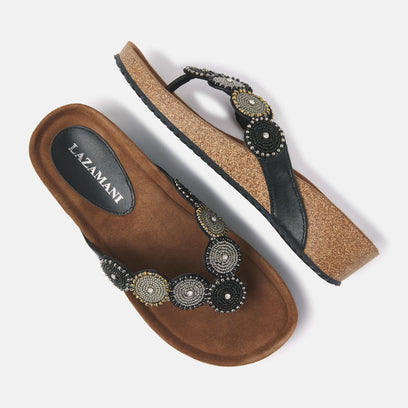 Mara Women's Leather Slippers Black