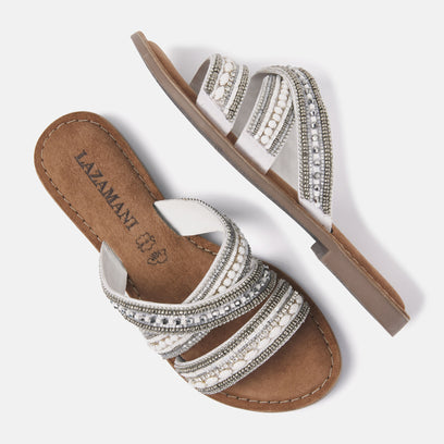 Marlin Women's Leather Slippers White