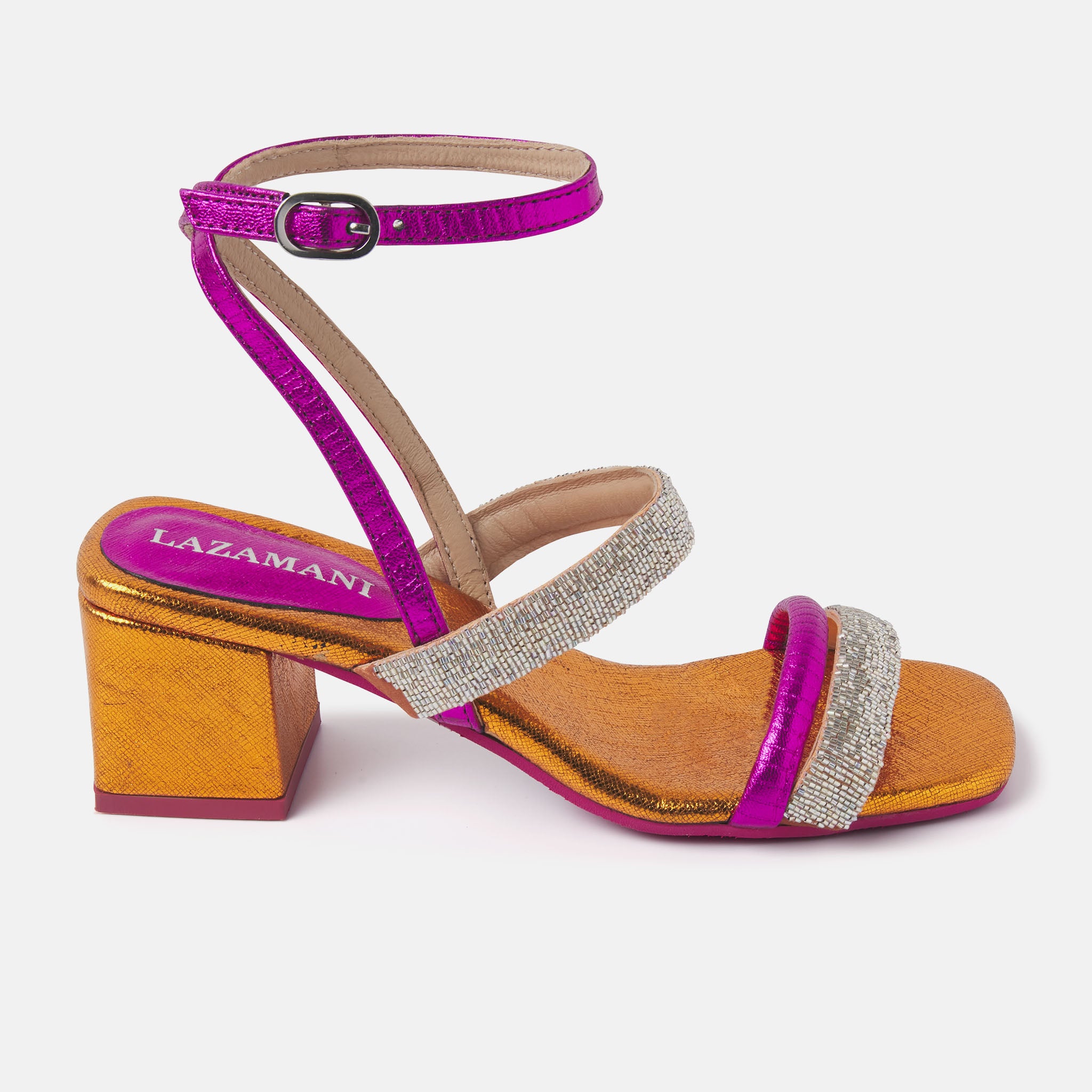 Women's Sandals Orange Multi Lazamani Official