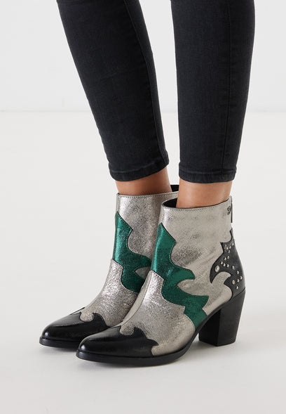 Women's Ankle Boots 85.609 Green-Multi