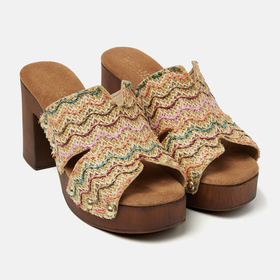Elena Women's Raffia Clogs Multi