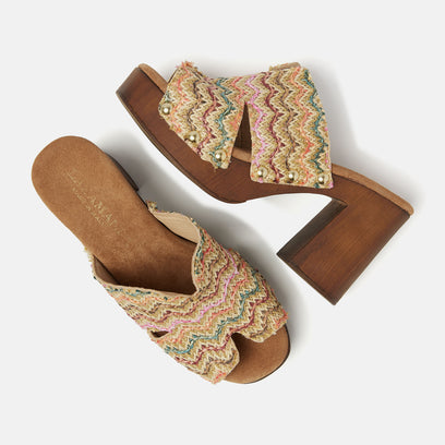 Elena Women's Raffia Clogs Multi