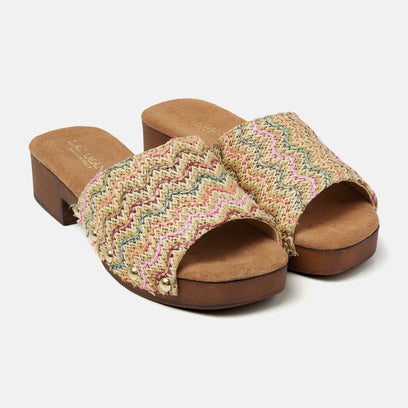 Bella Women's Raffia Clogs Multi