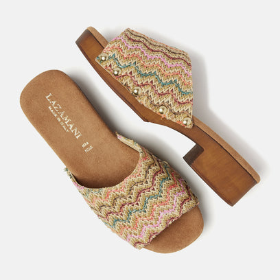 Bella Women's Raffia Clogs Multi