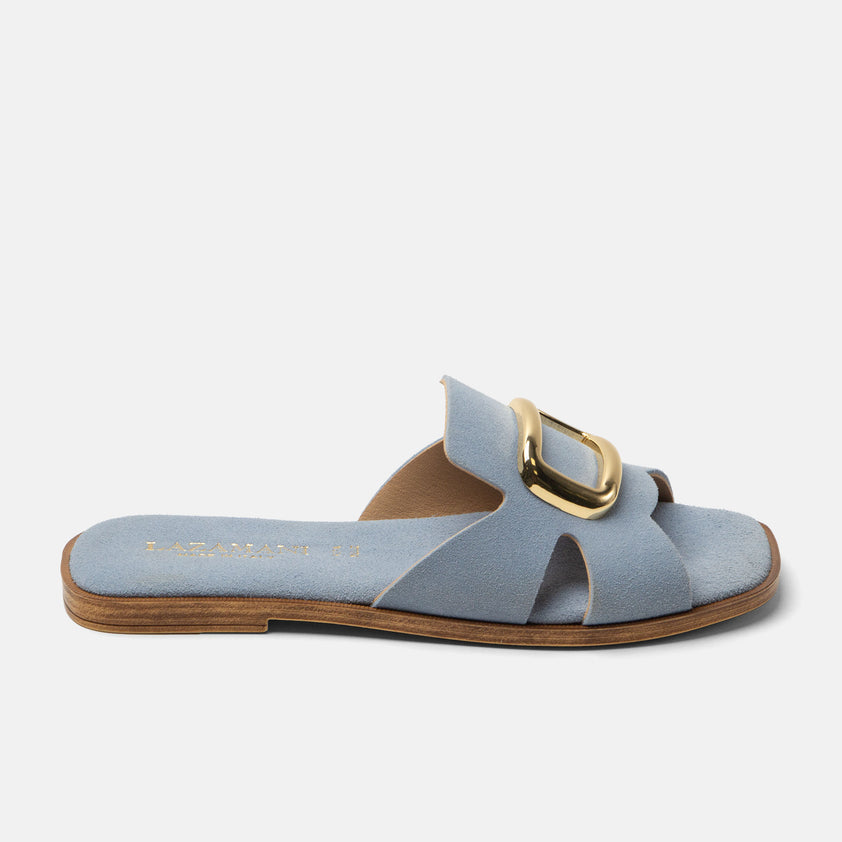 Ciabatte da donna scamosciate Vito blu