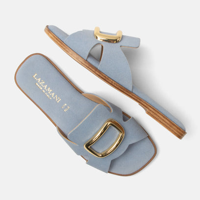 Ciabatte da donna scamosciate Vito blu