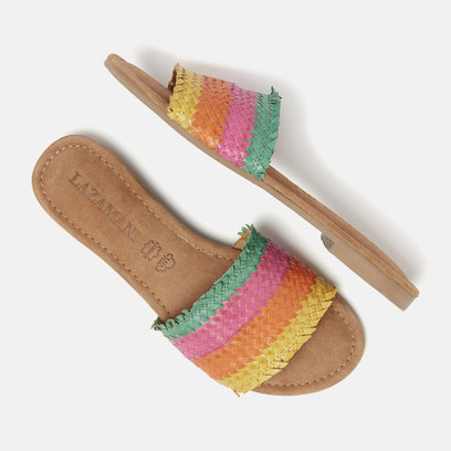 Chloe Women's Leather Slippers Orange