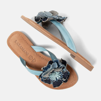 Peony Women's Slippers Leather Denim