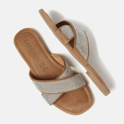 Lexi Women's Suede Slippers Silver