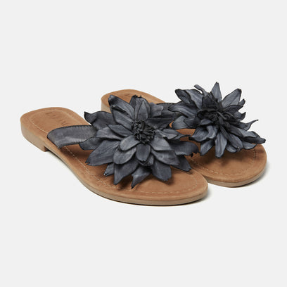 Daisy Women's Leather Slippers Black