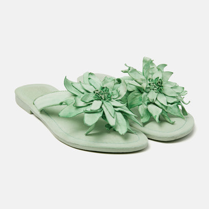 Daisy Women's Leather Slippers Green