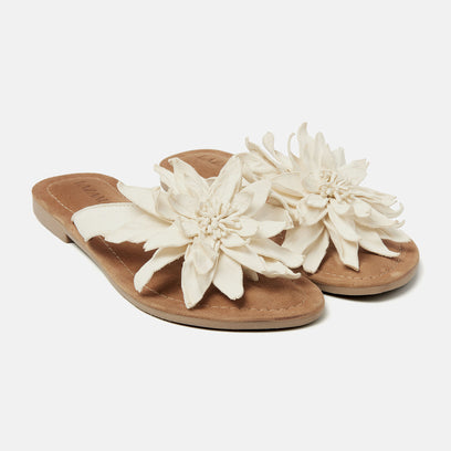 Daisy Women's Leather Slippers Off-White