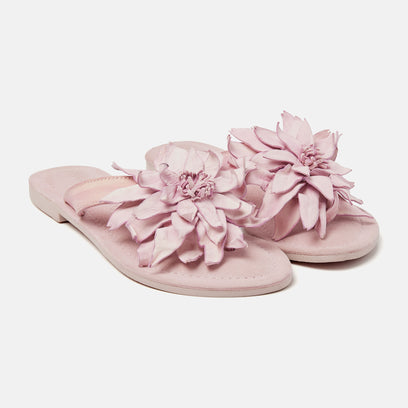 Daisy Women's Leather Slippers Pink
