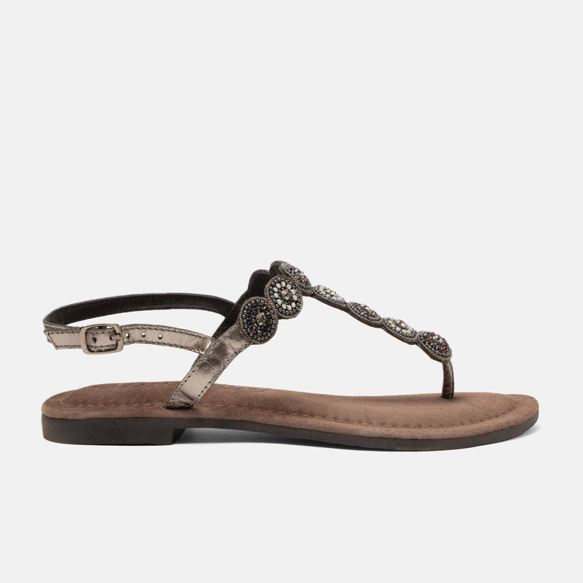 Luz Women's Sandals Leather Pewter