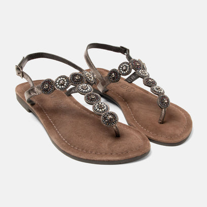 Luz Women's Sandals Leather Pewter
