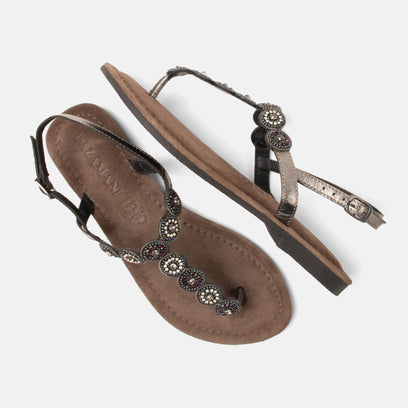 Luz Women's Sandals Leather Pewter