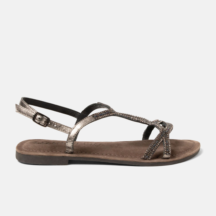 Malia Women's Sandals Leather Pewter