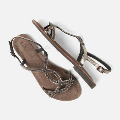 Malia Women's Sandals Leather Pewter