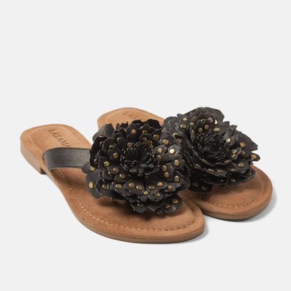 Kira Women's Leather Slippers Black
