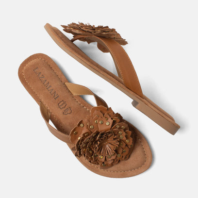 Kira Women's Leather Slippers Tan