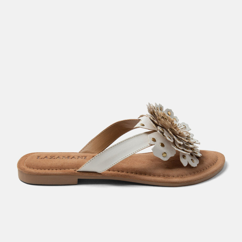 Kira Women's Leather Slippers White