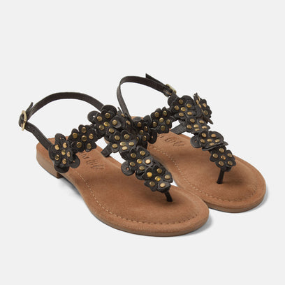 Pippa Women's Leather Sandals Black