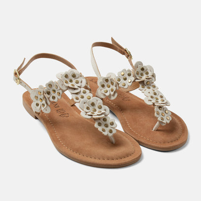 Pippa Women's Leather Sandals White