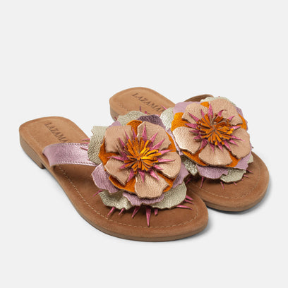 Hilde Women's Leather Slippers Rose