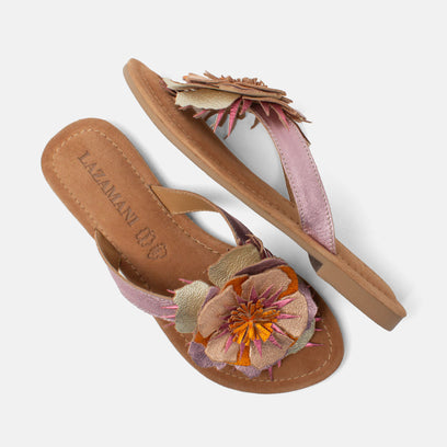 Hilde Women's Leather Slippers Rose