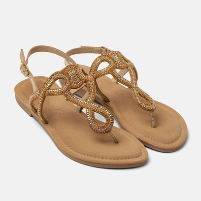 Luus Women's Leather Sandals Gold