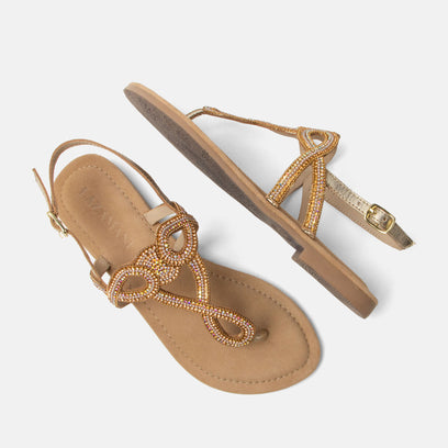 Luus Women's Leather Sandals Gold
