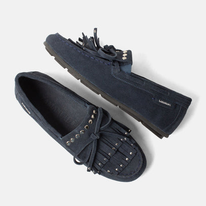 Belle Women's Suede Mocassins Navy