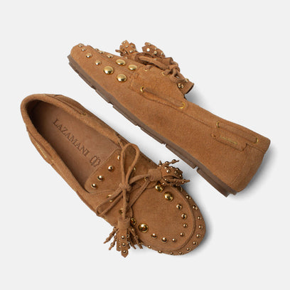 Stella Women's Suede Mocassins Cognac