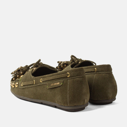 Stella Women's Suede Mocassins Green