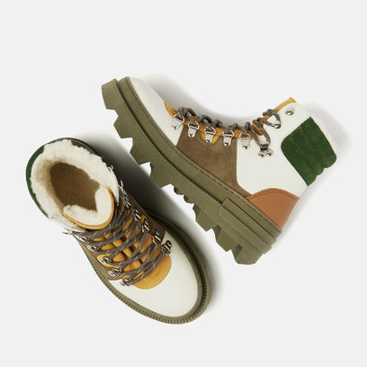 Vere Women's Leather Hiking Boots Green