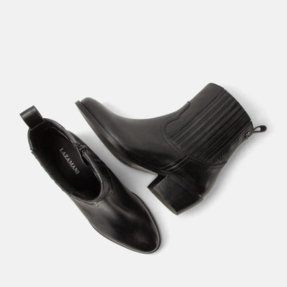 An Women's Leather Ankle Boots Black