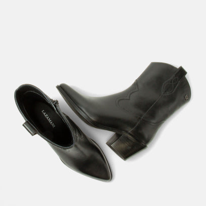 Lu Women's Leather Cowboy Boots Black