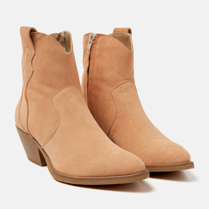 Arianna Women's Suede Ankle Boots Apricot
