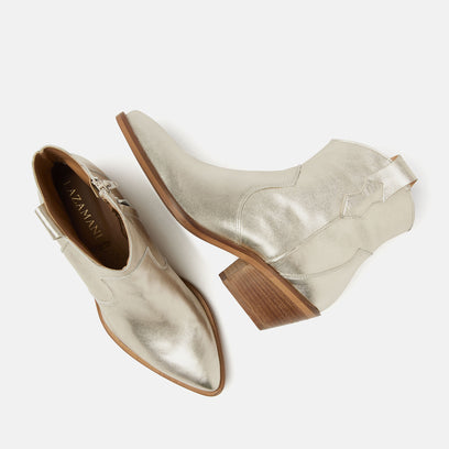 Arianna Women's Leather Ankle Boots Gold