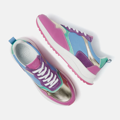 Valencia Women's Leather Sneakers Fuxia