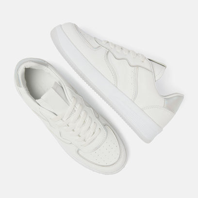 Barcelona Women's Leather Sneakers Silver