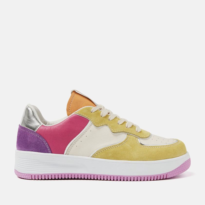 Barcelona Women's Leather Sneakers Yellow